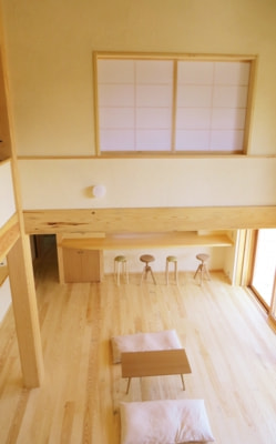 中村建築事務所の住まいの建築例 吹き抜けリビング